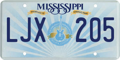 MS license plate LJX205