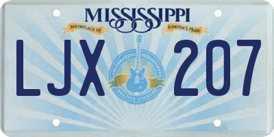 MS license plate LJX207