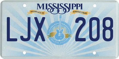MS license plate LJX208