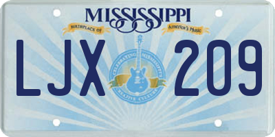 MS license plate LJX209