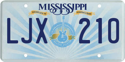MS license plate LJX210