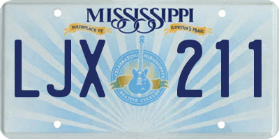 MS license plate LJX211