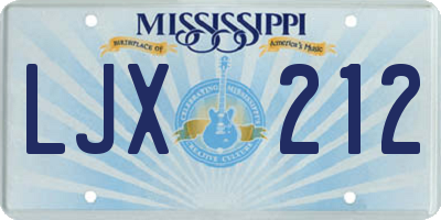 MS license plate LJX212