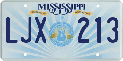 MS license plate LJX213