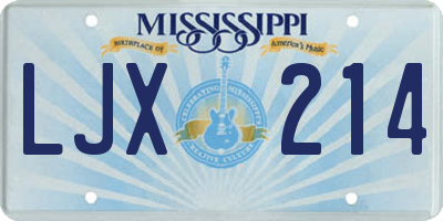 MS license plate LJX214