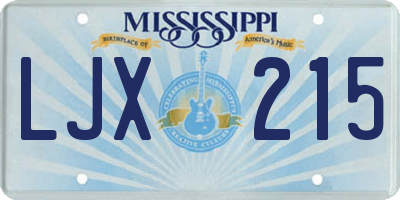 MS license plate LJX215