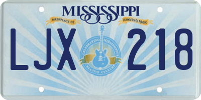 MS license plate LJX218