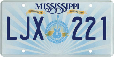 MS license plate LJX221