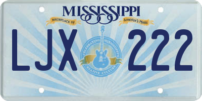MS license plate LJX222