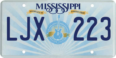 MS license plate LJX223