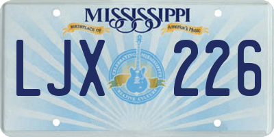 MS license plate LJX226