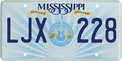 MS license plate LJX228