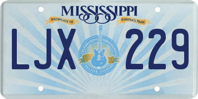 MS license plate LJX229