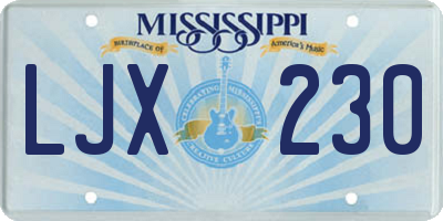 MS license plate LJX230