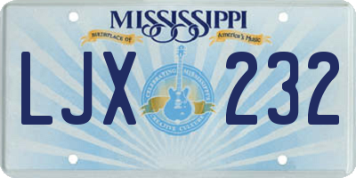 MS license plate LJX232