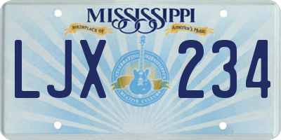 MS license plate LJX234