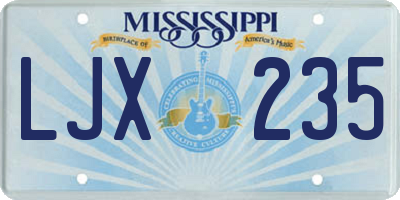 MS license plate LJX235