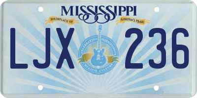 MS license plate LJX236