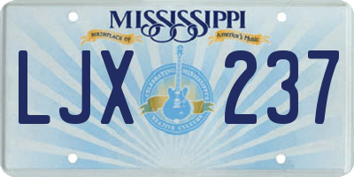 MS license plate LJX237