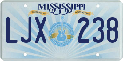 MS license plate LJX238
