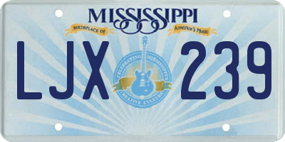 MS license plate LJX239