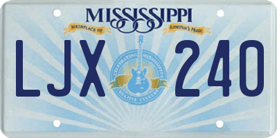MS license plate LJX240