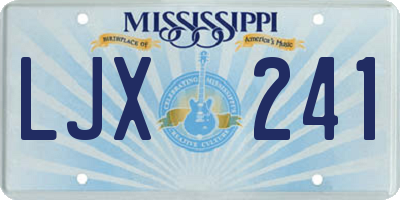 MS license plate LJX241