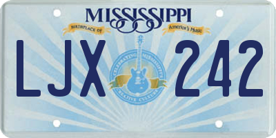 MS license plate LJX242