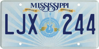 MS license plate LJX244