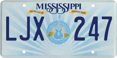 MS license plate LJX247