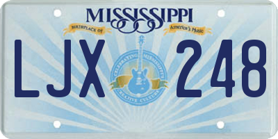 MS license plate LJX248
