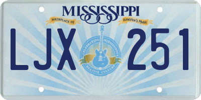 MS license plate LJX251