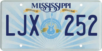 MS license plate LJX252