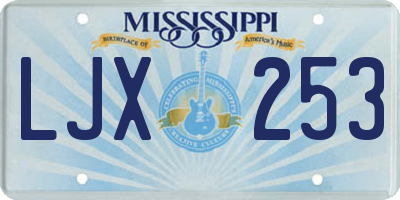 MS license plate LJX253