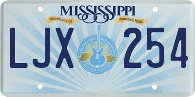 MS license plate LJX254