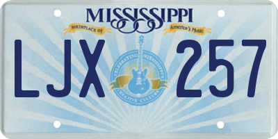 MS license plate LJX257