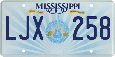 MS license plate LJX258
