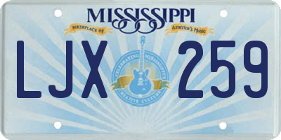 MS license plate LJX259