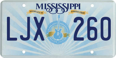 MS license plate LJX260