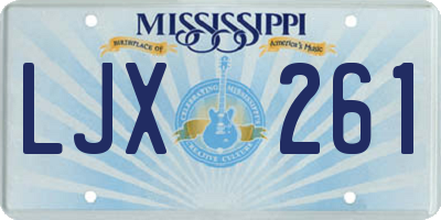 MS license plate LJX261
