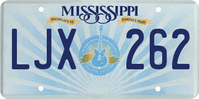 MS license plate LJX262