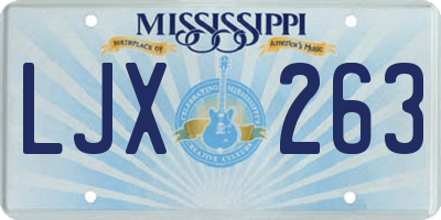 MS license plate LJX263