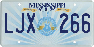 MS license plate LJX266