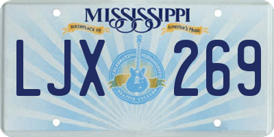 MS license plate LJX269