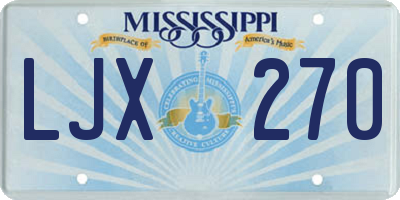 MS license plate LJX270