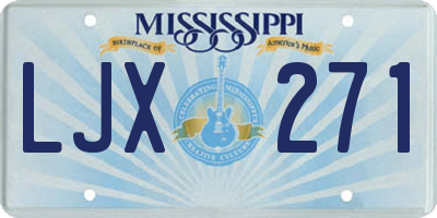 MS license plate LJX271