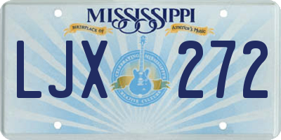 MS license plate LJX272
