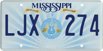 MS license plate LJX274