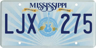 MS license plate LJX275