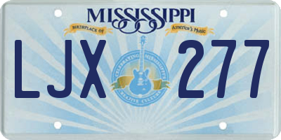 MS license plate LJX277